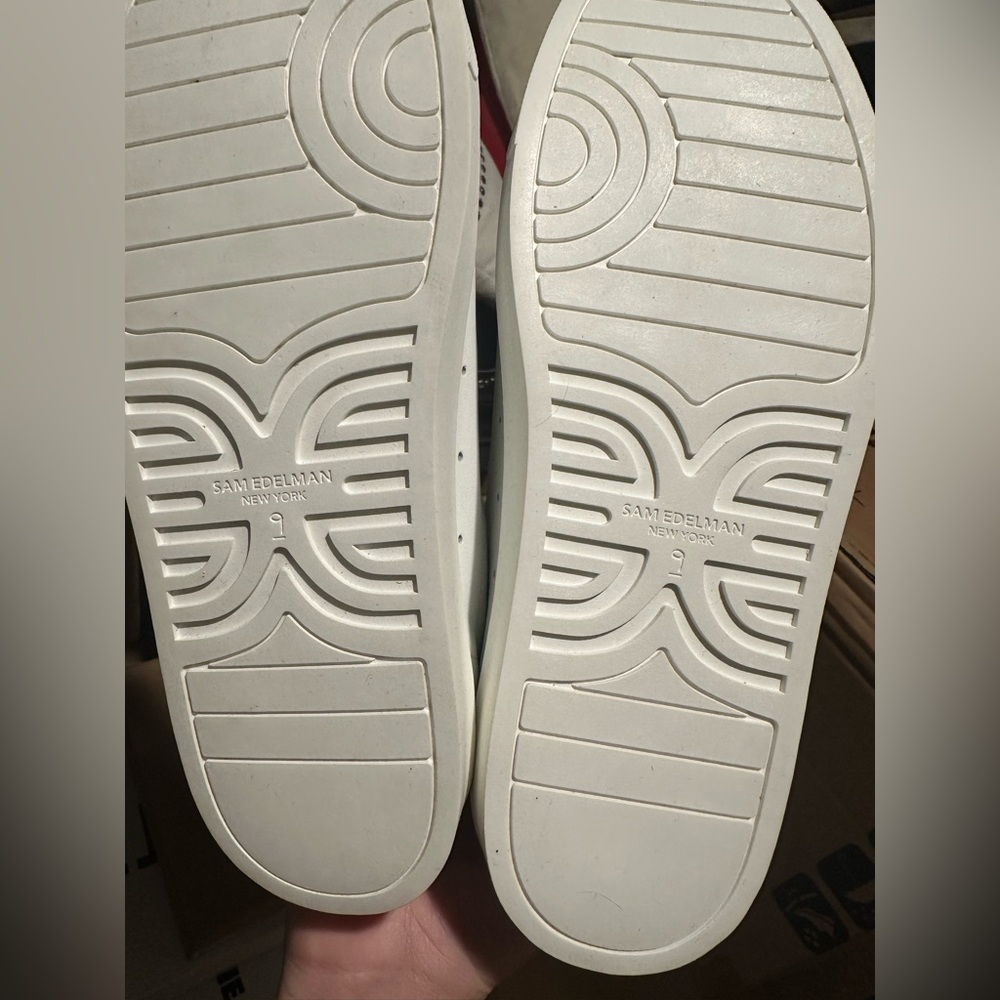 New, No Box: Sam Edelman White Leather Sneakers Ethyl Low Top Women’s Size 9 - Picture 10 of 10